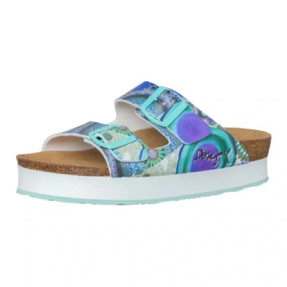 Desigual Nuria platform slide sandals multicolor Size 6